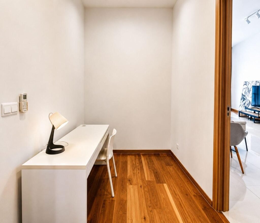 Bedroom with wardrobe and bed